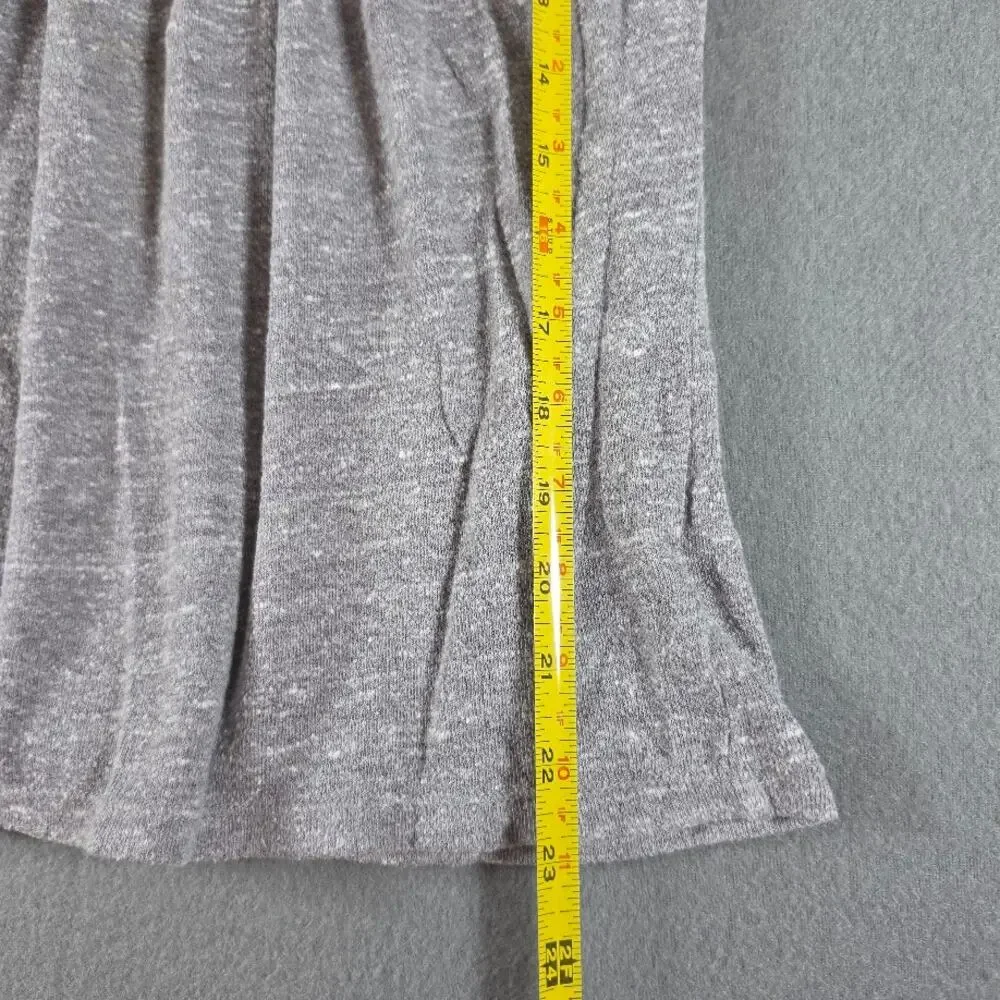 Free People Gray Embroidered Corded Trim Knit Tank Top Sleeveless Medium M